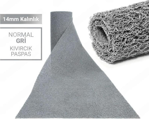 120X800CM GRİ KIVIRCIK PASPAS-HALI KAYMAZ YOLLUK LİDYA 14MM
