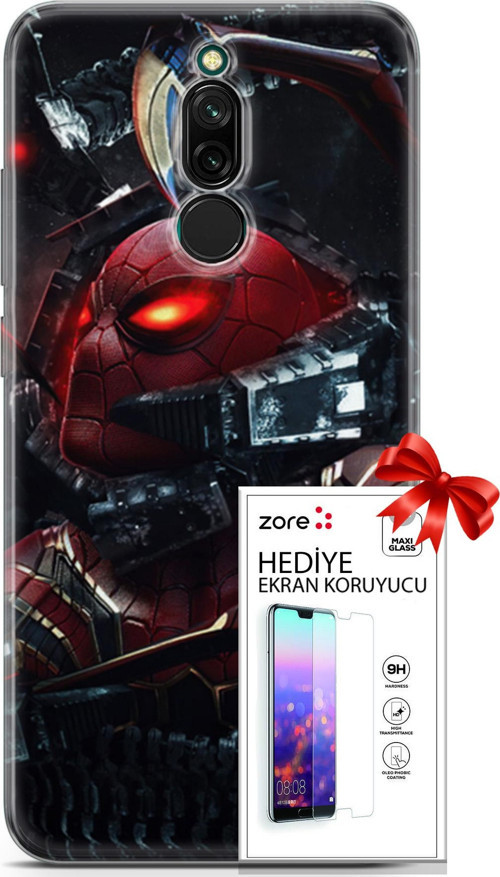 Xiaomi Redmi 8 Kılıf Orijinal Seri Supers 20 Doctor Octopus Renkli Kılıf Ekran Koruyucu