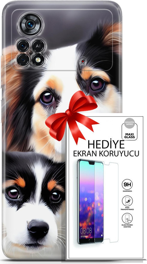 Xiaomi Poco X4 Pro 5G Kılıf Orijinal Seri Dogs 22 Bernese Dağ Köpeği Kap + Ekran Koruyucu