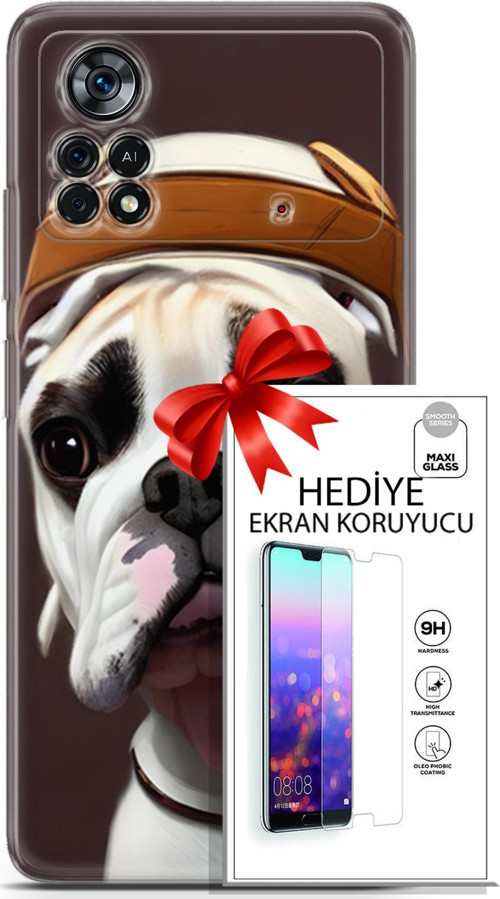 Xiaomi Poco X4 Pro 5G Kılıf Orijinal Seri Dogs 26 Mastiff Soft Kapak + Ekran Koruyucu