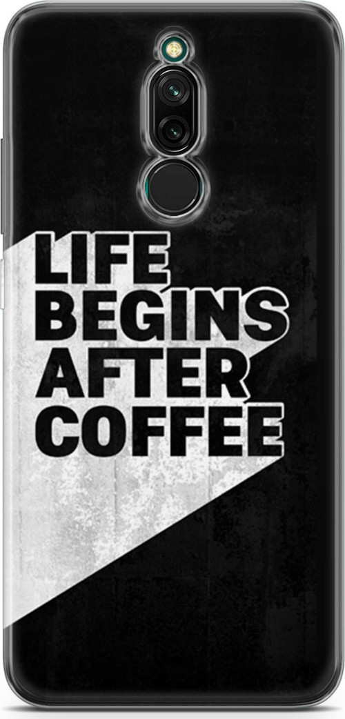 Xiaomi Redmi 8 Kılıf Orijinal Seri Typo 02 Life Begins After Coffee Kapak