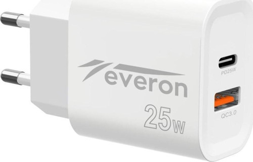 25 W Samsung Galaxy A70 İle Uyumlu Hızlı Şarj Adaptörü – PD + Standart Usb Çıkışlı EVR-023