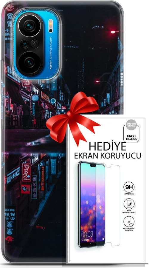 Xiaomi Poco F3 Kılıf Orijinal Seri Cyberpunk 24 Spa Darbe Emici Kılıf + Ekran Koruyucu
