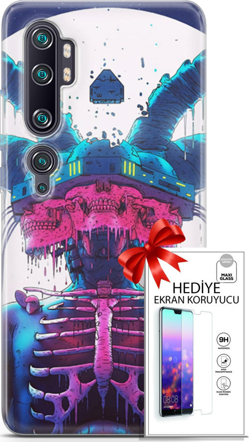Xiaomi Mi Note 10 Pro Kılıf Orijinal Seri Algorand 13 Kaburga Case Kapak Ekran Koruyucu