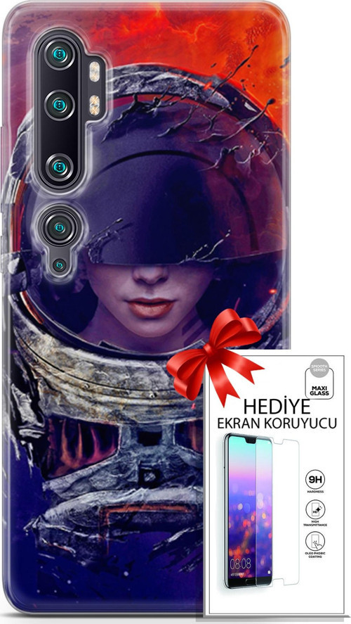 Xiaomi Mi Note 10 Pro Kılıf Orijinal Seri Algorand 17 Astrolojika Yumuşak Kılıf + Ekran Koruyucu