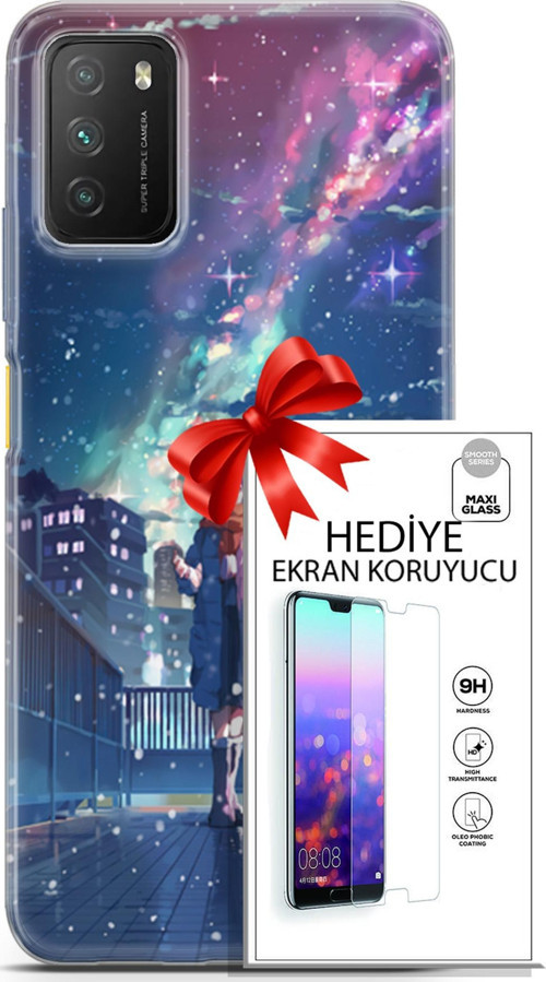 Xiaomi Poco M3 Kılıf Orijinal Seri Fantasy 10 Anime Kar Full Hd Kılıf + Ekran Koruyucu