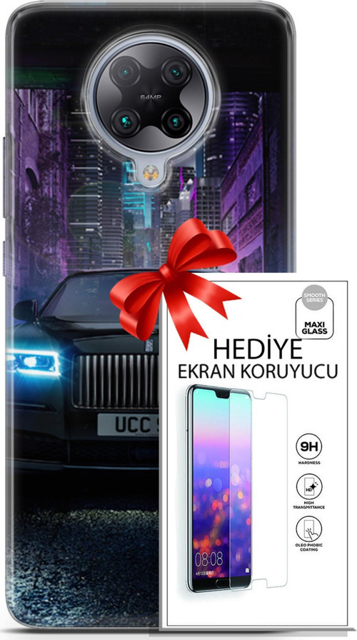 Xiaomi Poco F2 Pro Kılıf Orijinal Seri Fantasy 12 Rolls Royce Tasarım Kılıf + Ekran Koruyucu