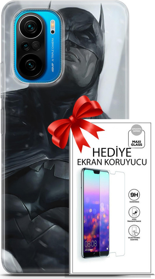 Xiaomi Poco F3 Kılıf Orijinal Seri Dc 08 Batman Dc Baskılı Kılıf + Ekran Koruyucu