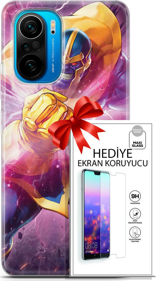 Xiaomi Poco F3 Kılıf Orijinal Seri Dc 10 Thanos Full Hd Kılıf + Ekran Koruyucu