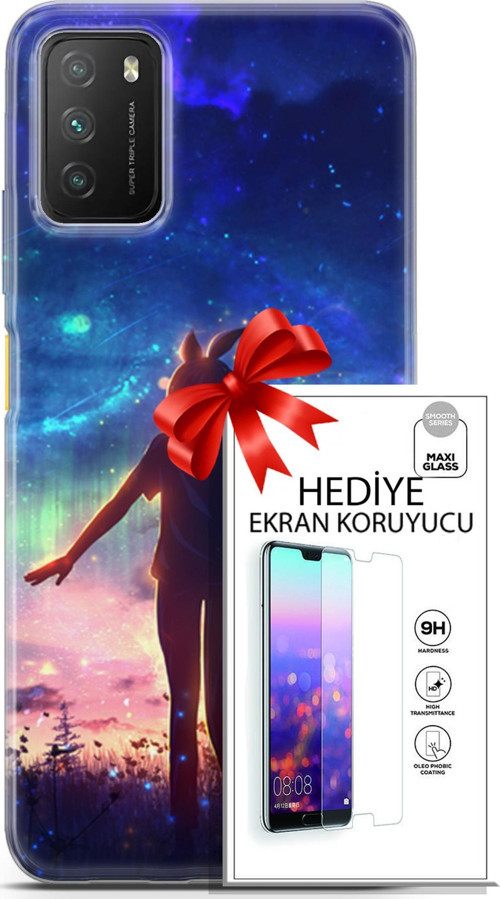 Xiaomi Poco M3 Kılıf Orijinal Seri Fantasy 26 Tavşan Kulaklı Soft Kapak + Ekran Koruyucu