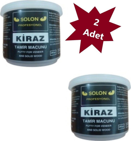 2 Adet Çok Amaçlı Ahşap Parke Masa Sehpa Çizik Çok Amaçlı Tamir Dolgu Macunu Kiraz 240 Gr