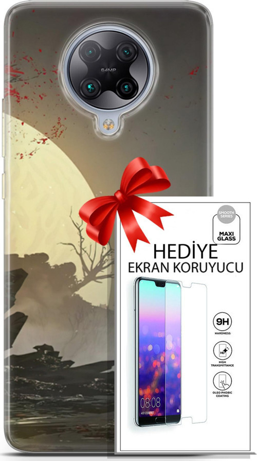Xiaomi Poco F2 Pro Kılıf Orijinal Seri Fantasy 29 Anime Savaşçı Leke Tutmaz Kapak + Ekran Koruyucu