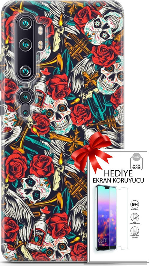 Xiaomi Mi Note 10 Pro Kılıf Orijinal Seri Bounce 21 Carol Lowe Darbe Önleyici Kapak + Ön Ekran Koruyucu