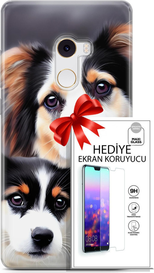Xiaomi Mi Mix 2 Kılıf Orijinal Seri Dogs 22 Bernese Dağ Köpeği Kap + Ekran Koruyucu
