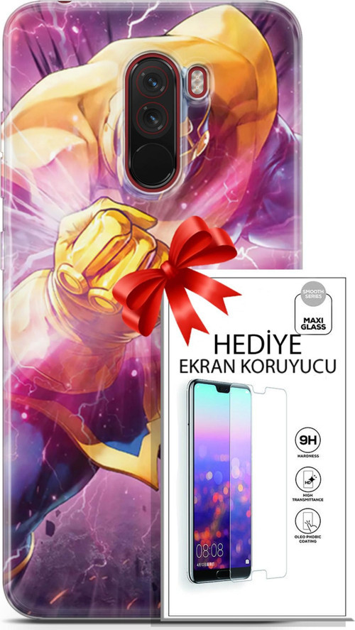 Xiaomi Pocophone F1 Kılıf Orijinal Seri Dc 10 Thanos Full Hd Kılıf + Ekran Koruyucu