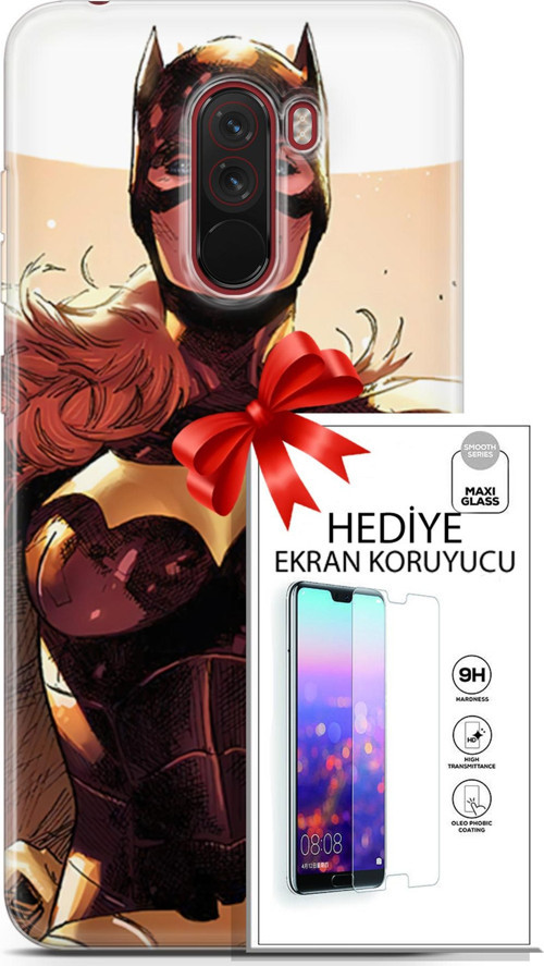 Xiaomi Pocophone F1 Kılıf Orijinal Seri Dc 11 Batgirl 4K Baskılı Kılıf + Ekran Koruyucu Full Koruma
