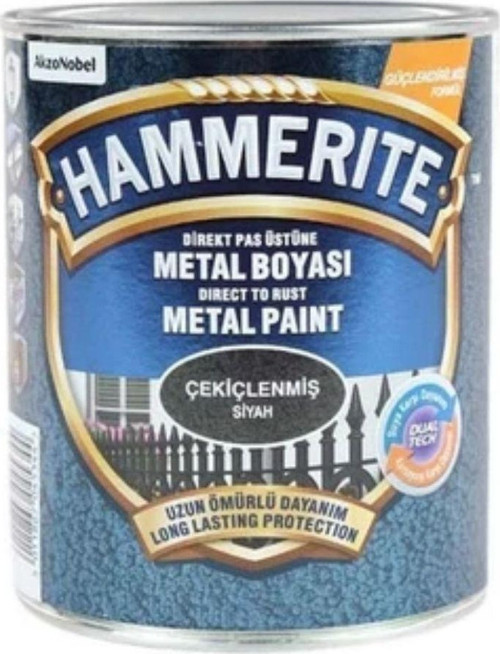 Hammerite Pas Üstü Metal Boyası Çekiçlenmiş Siyah 0,75Lt