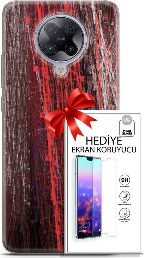 Xiaomi Poco F2 Pro Kılıf Orijinal Seri Nature 22 İzler Kap + Ekran Koruyucu