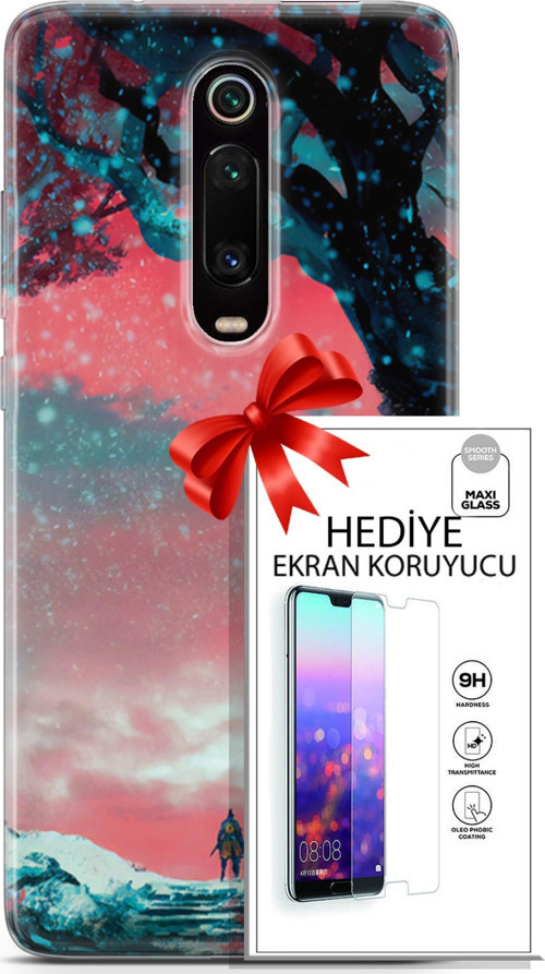 Xiaomi Mi 9T Kılıf Orijinal Seri Neo 01 Bıçaklı Joker Telefon Kılıfı + Ekran Koruyucu