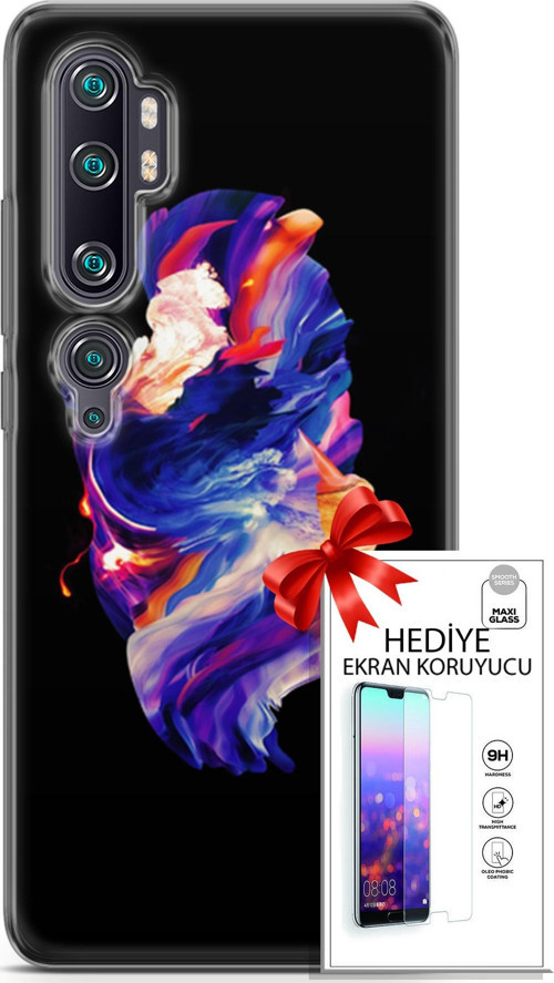 Xiaomi Mi Note 10 Pro Kılıf Orijinal Seri Cardano 12 Wallpapaer Tasarım Kılıf + Ekran Koruyucu
