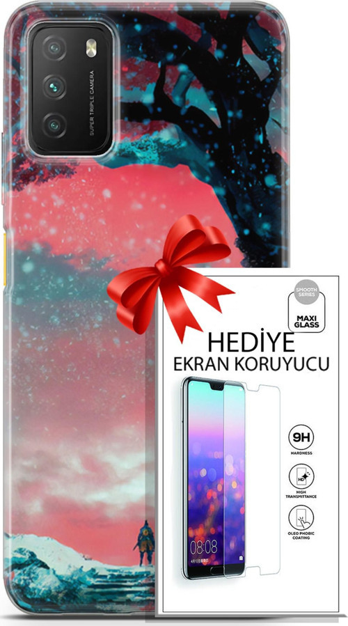 Xiaomi Poco M3 Kılıf Orijinal Seri Neo 01 Bıçaklı Joker Telefon Kılıfı + Ekran Koruyucu