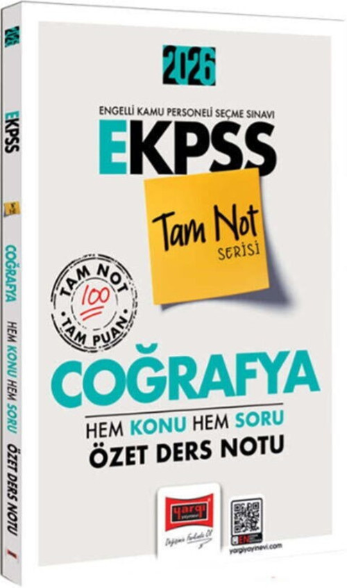 2026 E KPSS Tam Not Serisi Coğrafya Hem Konu Hem Soru Özet Ders Notu Yargı Yayınları