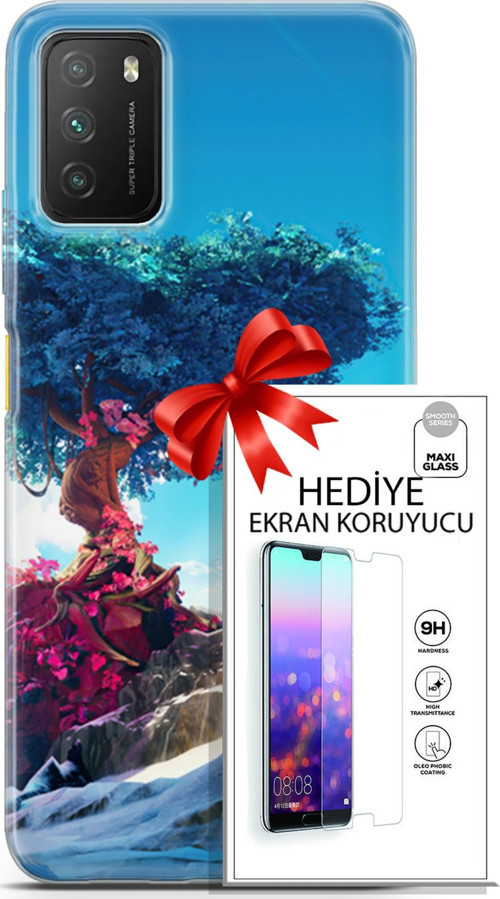Xiaomi Poco M3 Kılıf Orijinal Seri Neo 04 Spiderman Silikon Kılıf + Ekran Koruyucu Full Korumaket