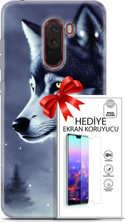 Xiaomi Pocophone F1 Kılıf Orijinal Seri Dogs 06 Yalnız Kurt Koruyucu Kapak Ekran Koruyucu