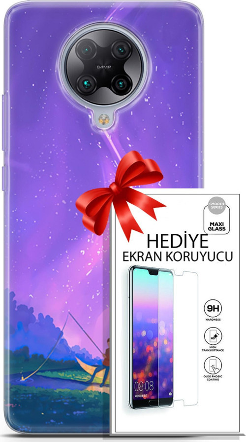 Xiaomi Poco F2 Pro Kılıf Orijinal Seri Neo 15 Clowhunter Kalın Silikon + Ekran Koruyucu