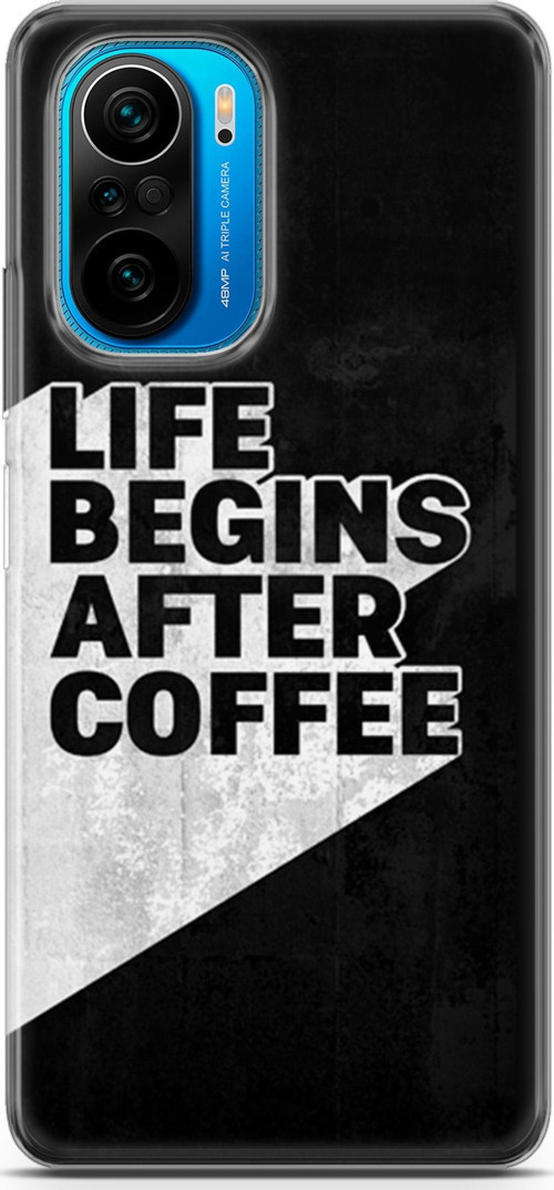 Xiaomi Poco F3 Kılıf Orijinal Seri Typo 02 Life Begins After Coffee Kapak