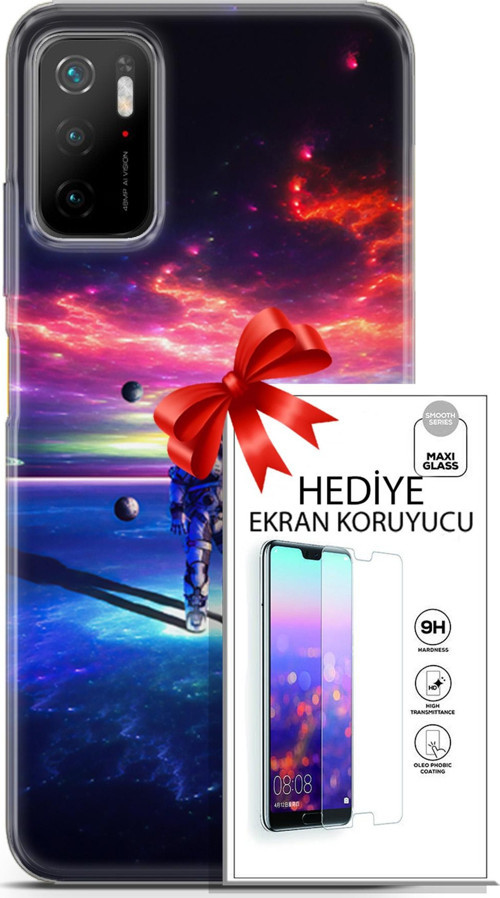 Xiaomi Poco M3 Pro Kılıf Orijinal Seri Neo 22 Kaptan Amerika Kap + Ekran Koruyucu