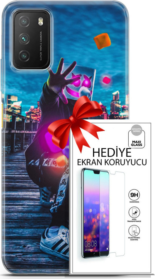 Xiaomi Poco M3 Kılıf Orijinal Seri Neo 28 Örümcek Kız İz Bırakmayan Kılıf + Ön Ekran Koruyucu