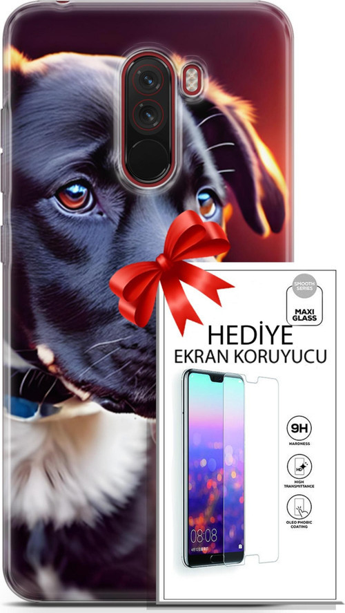 Xiaomi Pocophone F1 Kılıf Orijinal Seri Dogs 27 Rostov Lazer Kesim Silikon Ekran Koruyucu