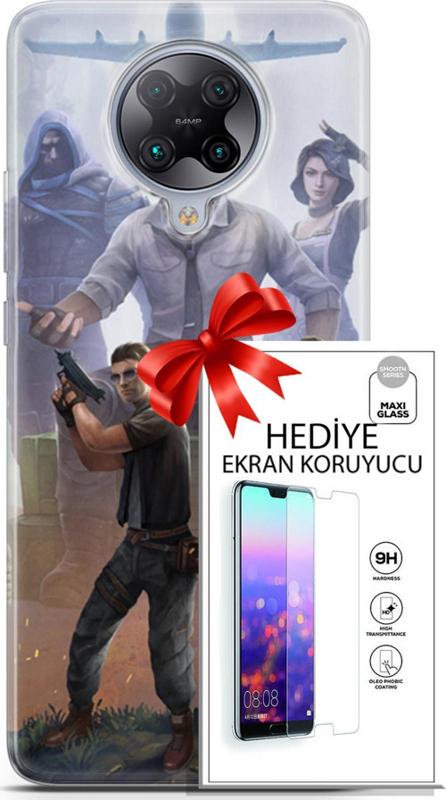Xiaomi Poco F2 Pro Kılıf Orijinal Seri Pubg 09 Carlo Uv Kılıf Ve Ekran Koruyucu