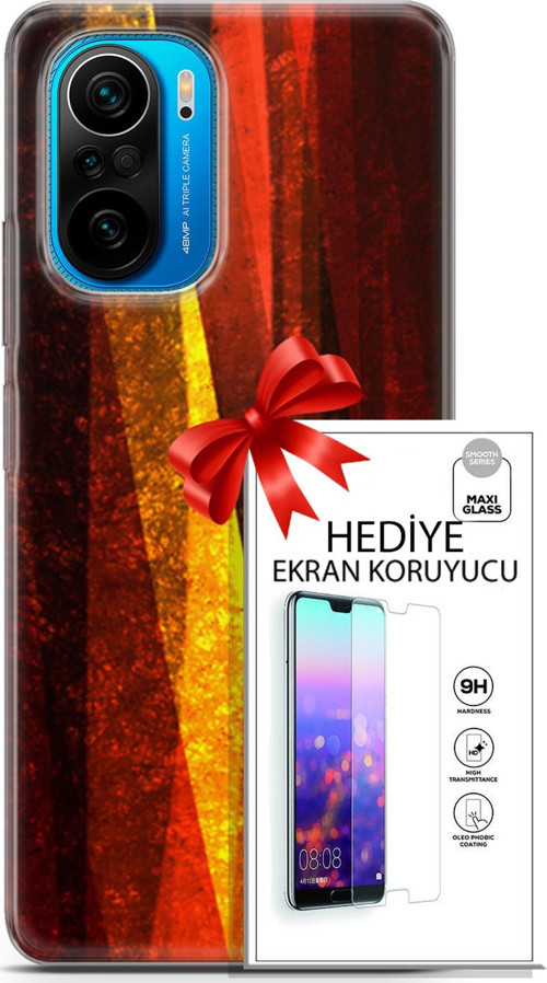 Xiaomi Poco F3 Kılıf Orijinal Seri Nature 17 Sarı Katman Yumuşak Kılıf + Ekran Koruyucu