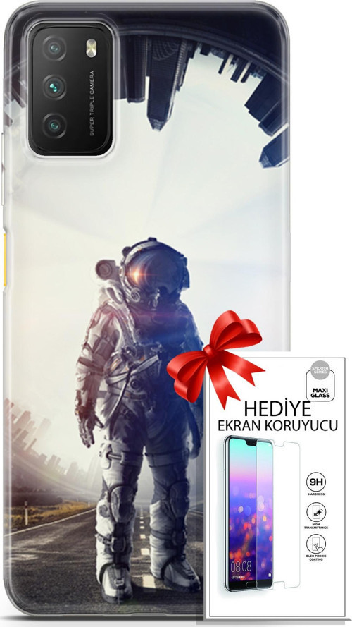 Xiaomi Poco M3 Kılıf Orijinal Seri Algorand 22 Astro Kap + Ekran Koruyucu