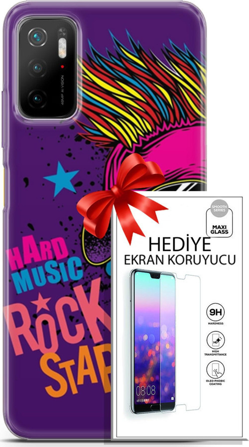 Xiaomi Poco M3 Pro Kılıf Orijinal Seri Punky 16 Rockstar Hediyelik Kılıf Ve Ekran Koruyucu