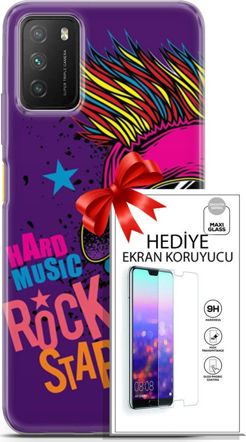 Xiaomi Poco M3 Kılıf Orijinal Seri Punky 16 Rockstar Hediyelik Kılıf Ve Ekran Koruyucu