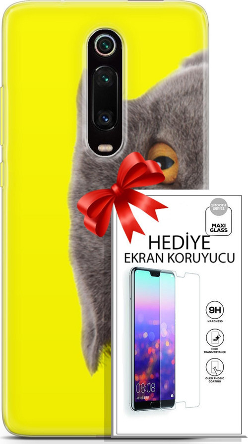 Xiaomi Mi 9T Kılıf Orijinal Seri Scotish-British 01 Scottish Fold Telefon Kılıfı + Ekran Koruyucu