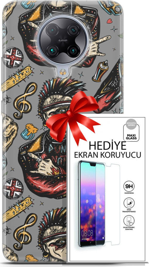 Xiaomi Poco F2 Pro Kılıf Orijinal Seri Punky 24 Heavy Metal Darbe Emici Kılıf + Ekran Koruyucu
