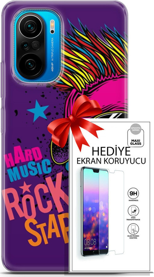 Xiaomi Poco F3 Kılıf Orijinal Seri Punky 16 Rockstar Hediyelik Kılıf Ve Ekran Koruyucu