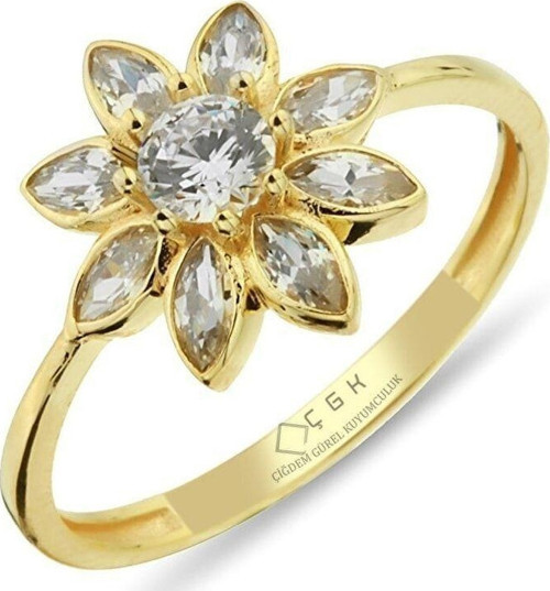 Çiçek Tektaş Altın Yüzük Zy0233 14Yeni0066