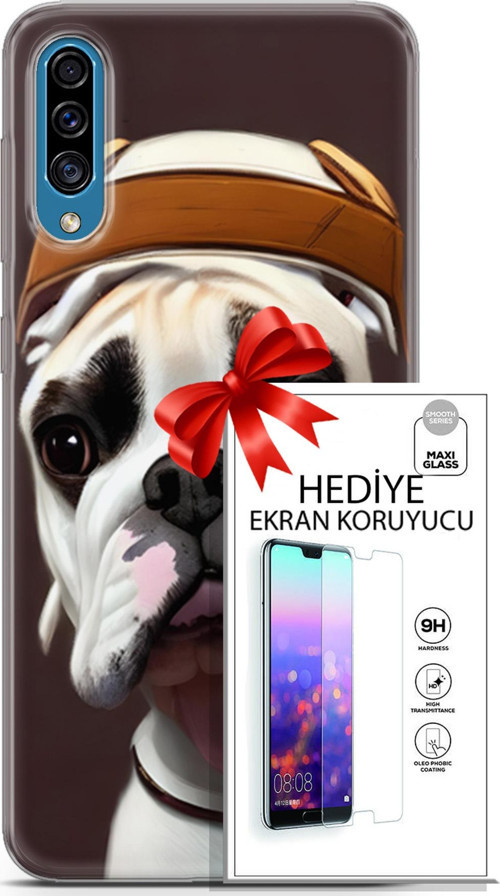 Samsung Galaxy A30S Kılıf Orijinal Seri Dogs 26 Mastiff Soft Kapak + Ekran Koruyucu