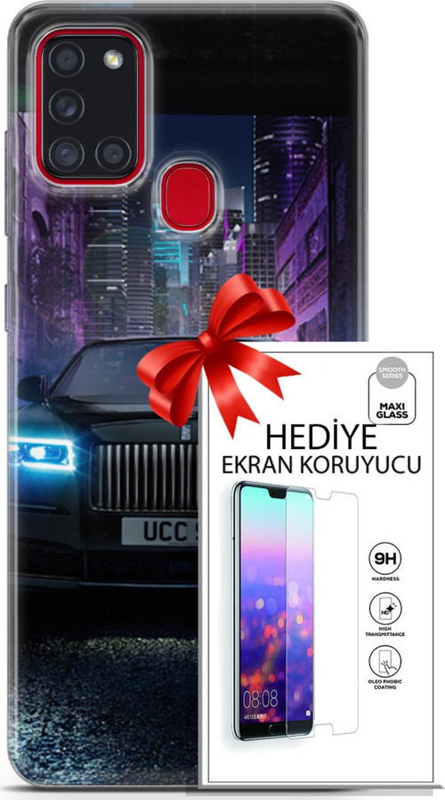Samsung Galaxy A21S Kılıf Orijinal Seri Fantasy 12 Rolls Royce Tasarım Kılıf + Ekran Koruyucu