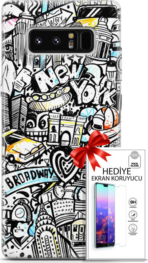 Samsung Galaxy Note 8 Kılıf Orijinal Seri Bounce 24 Kit Sutton Darbe Emici Kılıf + Ekran Koruyucu