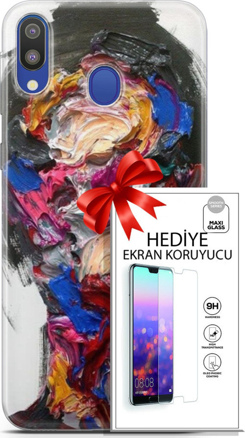 Samsung Galaxy M20 Kılıf Orijinal Seri Soul 02 Sanatsal Kapak Ve Ekran Koruyucu