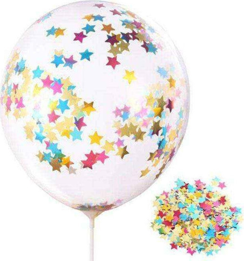 Akcicekshop Yıldız Pullu Şeffaf Yuvarlak Balon 24 İnç