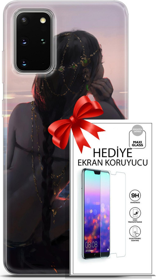 Samsung Galaxy S20 Plus Kılıf Orijinal Seri Fantasy 25 Örgü Saç Soyulmayan Kılıf + Ekran Koruyucu Fu