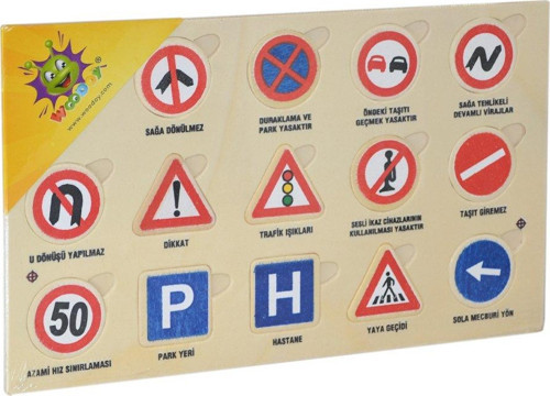 104 Woodoy Yapboz Trafik Levhaları