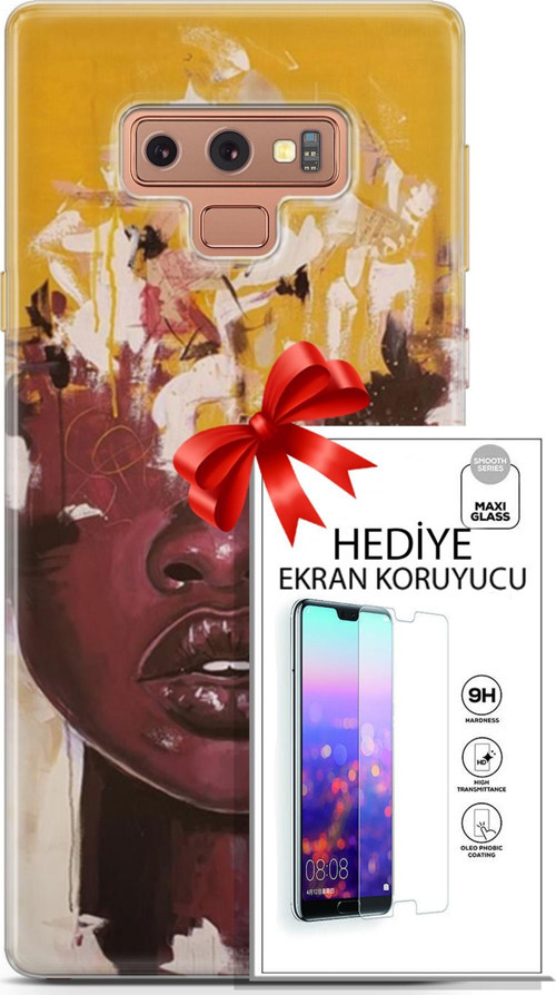 Samsung Galaxy Note 9 Kılıf Orijinal Seri Soul 23 Sarı Kahverengi Telefon Kabı Ve Ekran Koruyucu